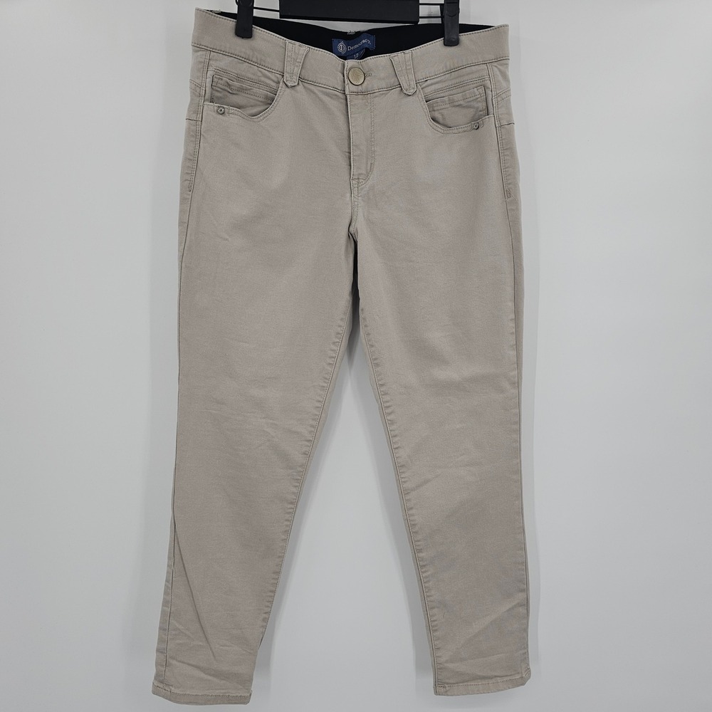 Democracy "Ab"solution Beige Skinny Jeans Pants Women‎ Size 12 Stretch Waistband